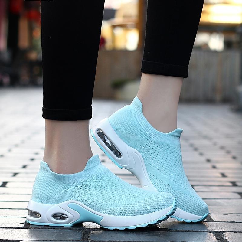 Zapatillas con Amortiguador sin Cordones, Malla Transpirable