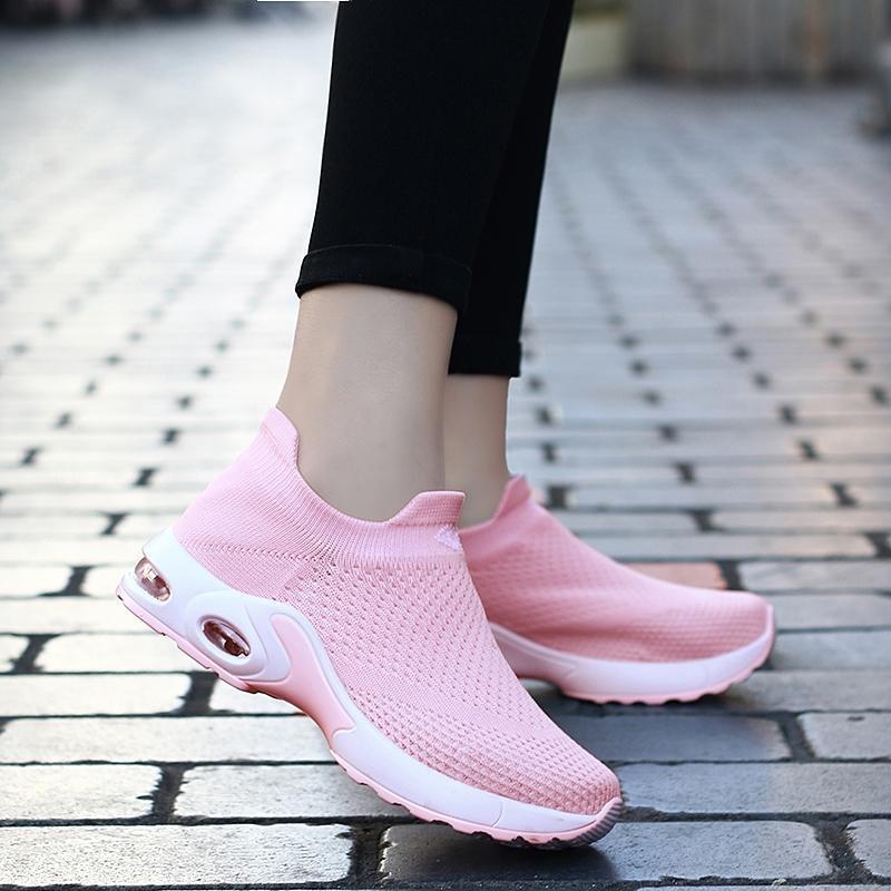 Zapatillas con Amortiguador sin Cordones, Malla Transpirable