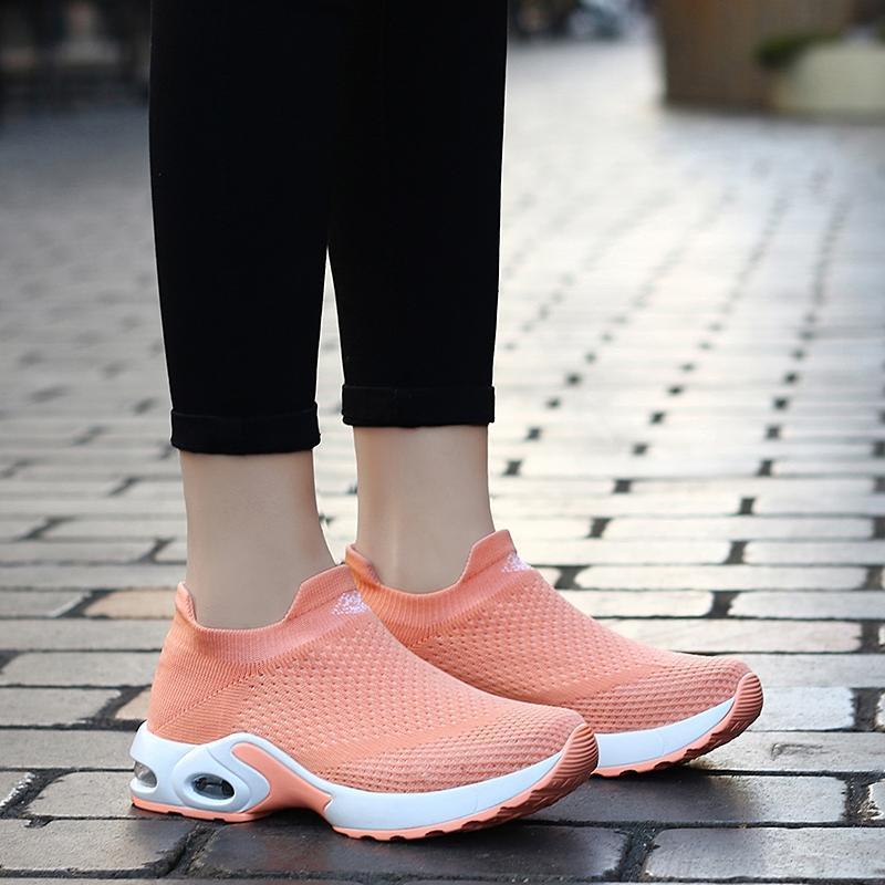 Zapatillas con Amortiguador sin Cordones, Malla Transpirable