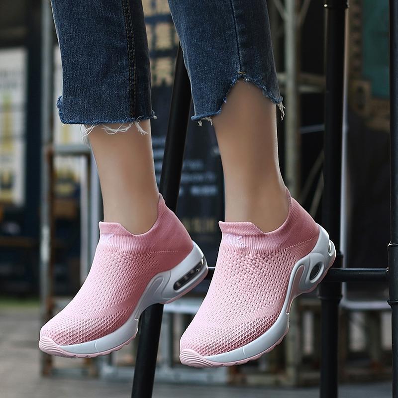Zapatillas con Amortiguador sin Cordones, Malla Transpirable