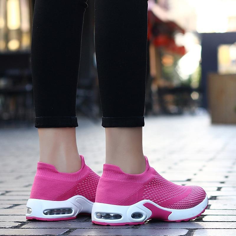 Zapatillas con Amortiguador sin Cordones, Malla Transpirable
