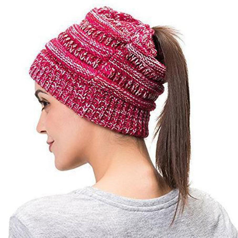 Soft Knit Ponytail Beanie Hat