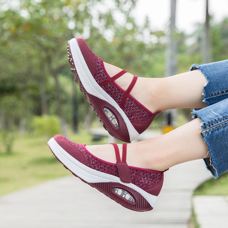 Zapatos Femeninos de Tejido Volador con Almohadillas de Aire