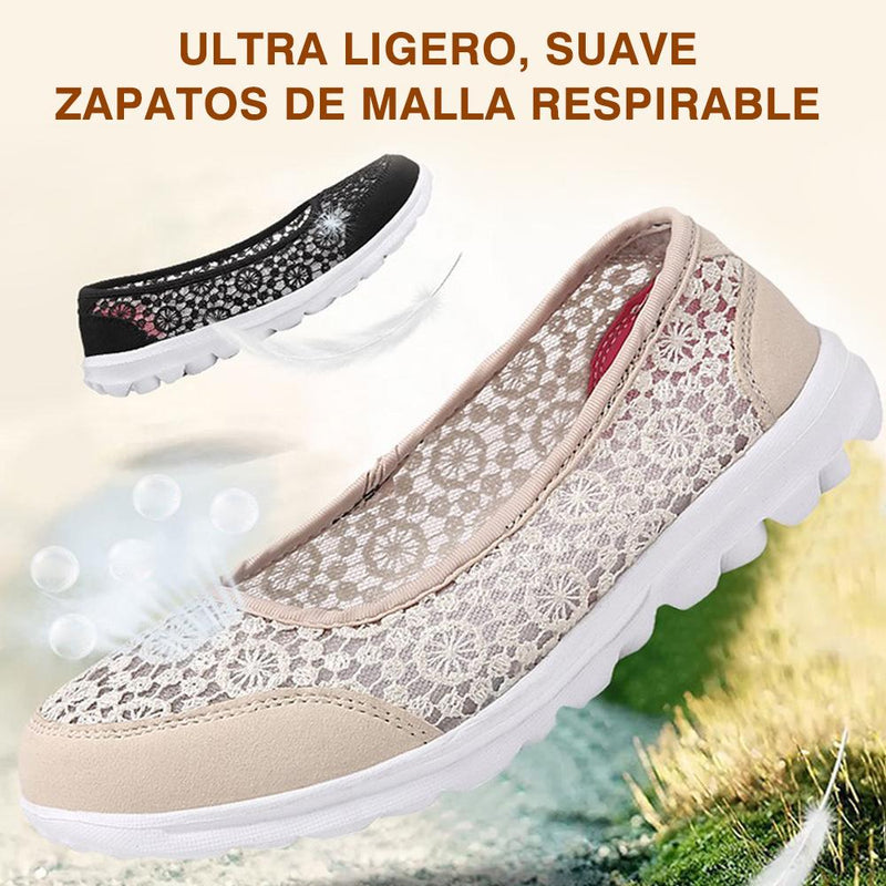 Zapatillas de Malla de Encaje Transpirables, Ultra Ligeras y Suaves