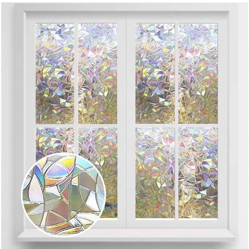 Bunnyear™ 3D Rainbow Window Film，PVC refraction & No glue