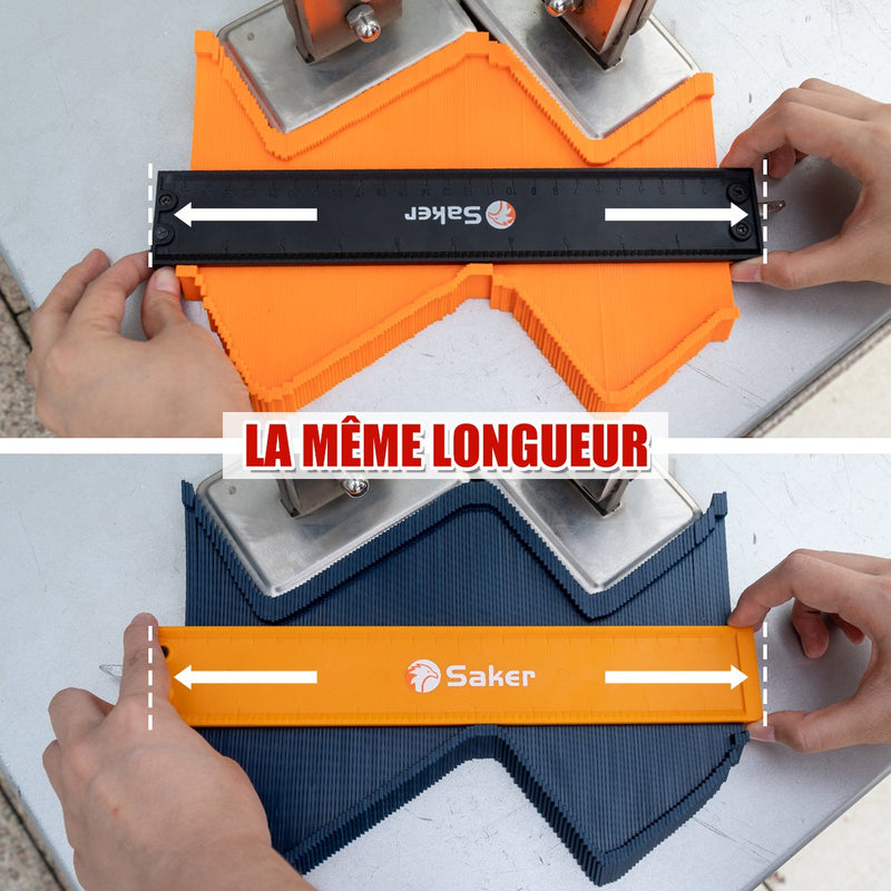 Saker® Outil de profil de jauge de contour d'épissage