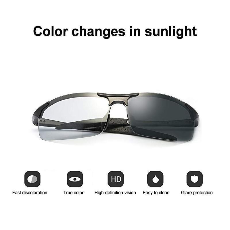 Intelligent photochromic polarized sunglasses 100% UV protection