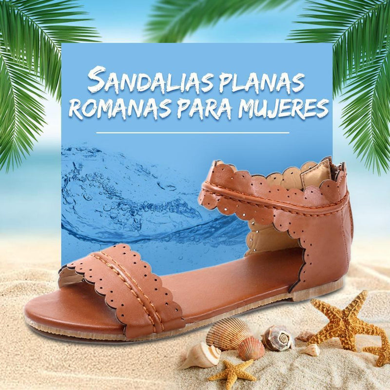 Sandalias Planas Romanas Para Mujeres