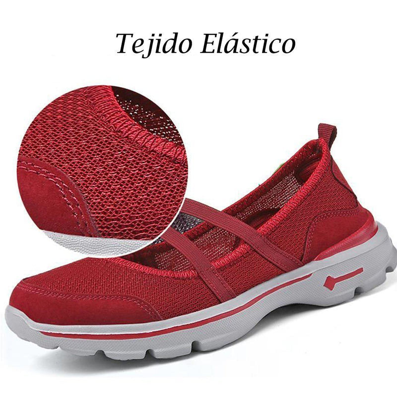 Zapatillas Planas con Tejido Elástico con suela desantilizante, Malla Transpirable