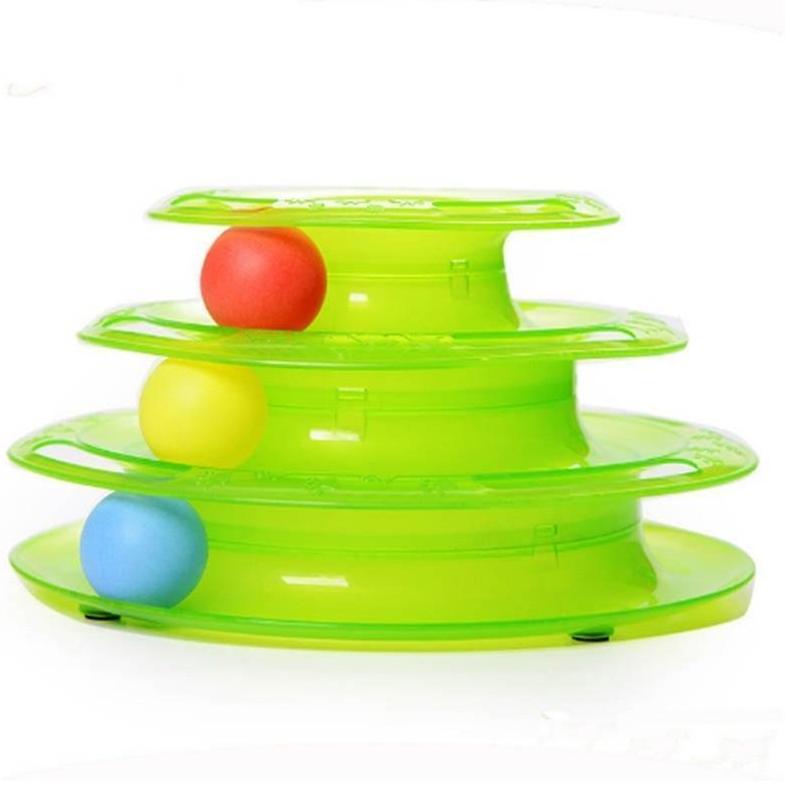 Three Layer Colorful Cat Track Tower Toy