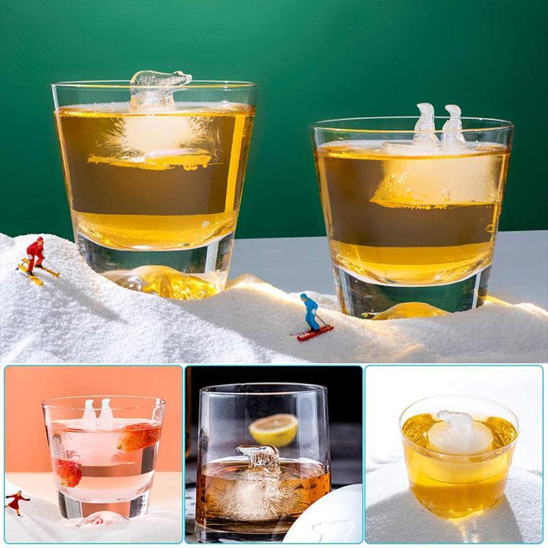 Polar Bear and Penguin Shape Ice Cube Molds