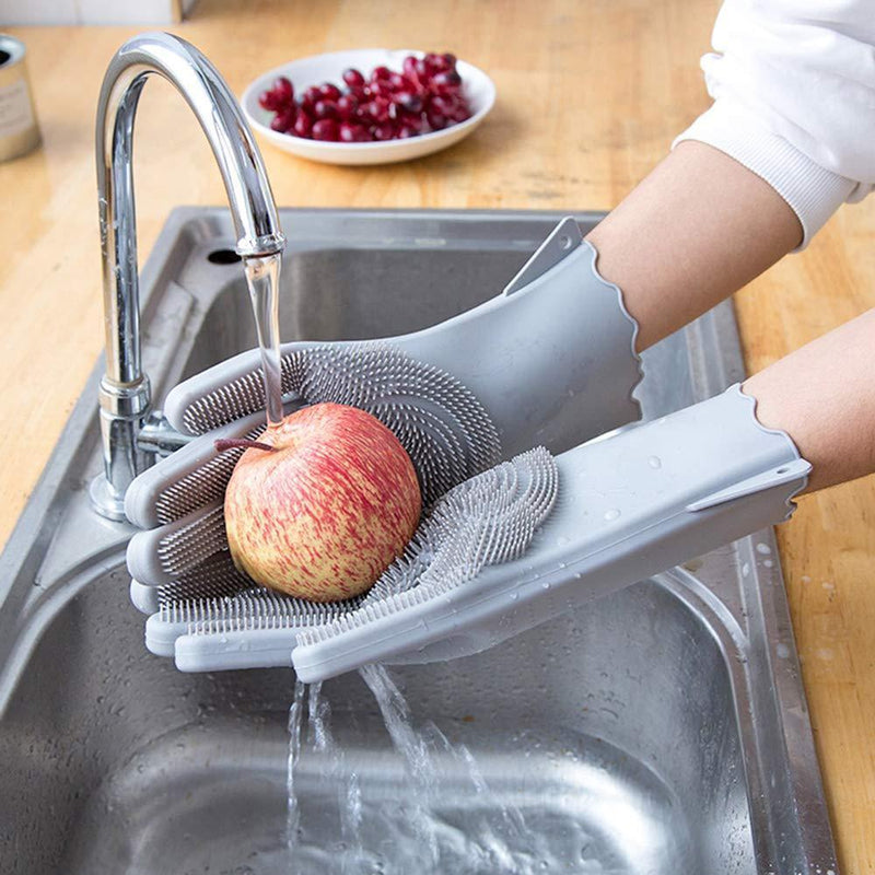 Guantes de Limpieza de Aceite Antiadherentes de Descontaminación de Silicona Multifuncionales (1 par)