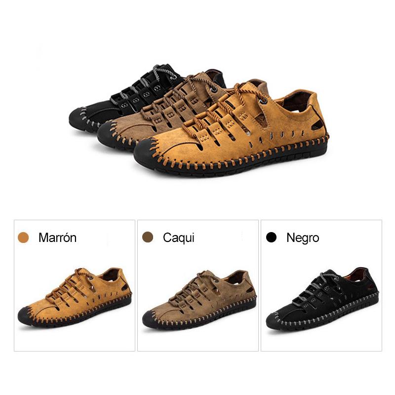 Sandalias de Cuero Fuerte con Huecos para Hombre