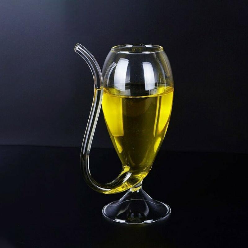 Creative Glass Cup With Drinking Tube Straw