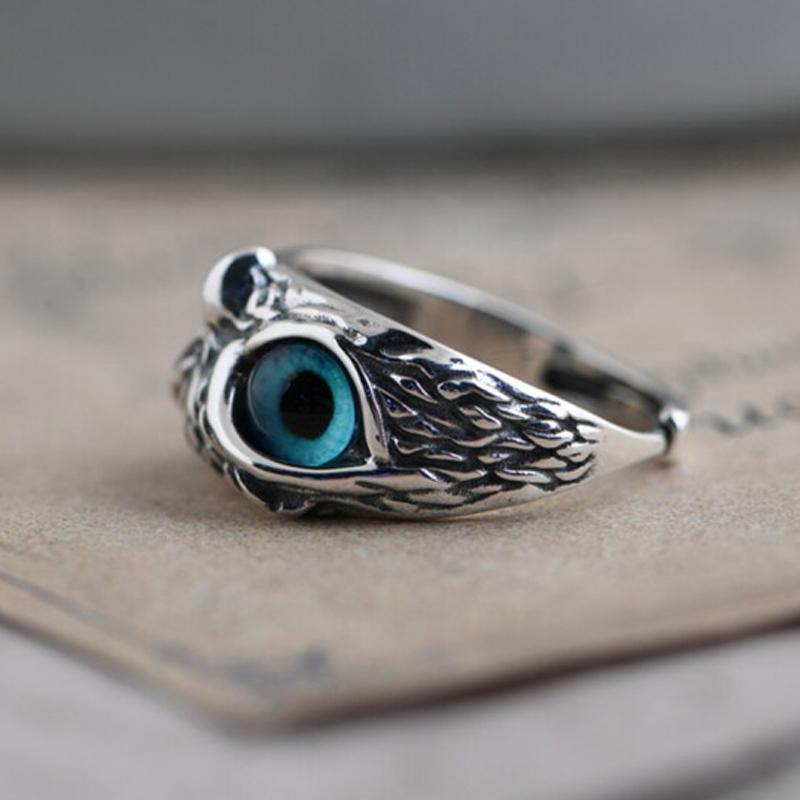 Bague de Hibou Œil de Démon Réglable