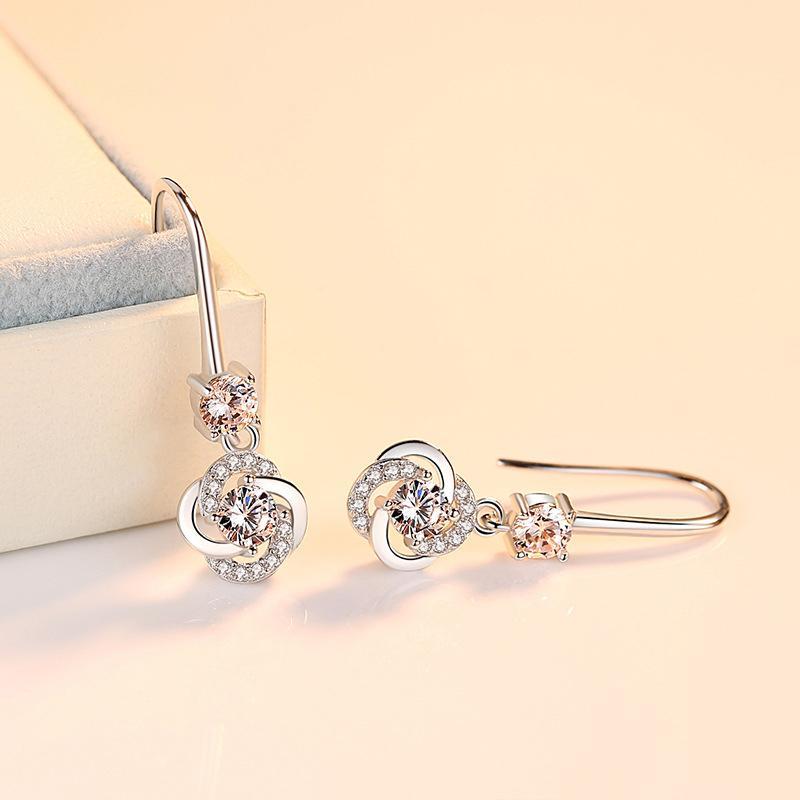 Crystal Four Leaf Clover Earrings