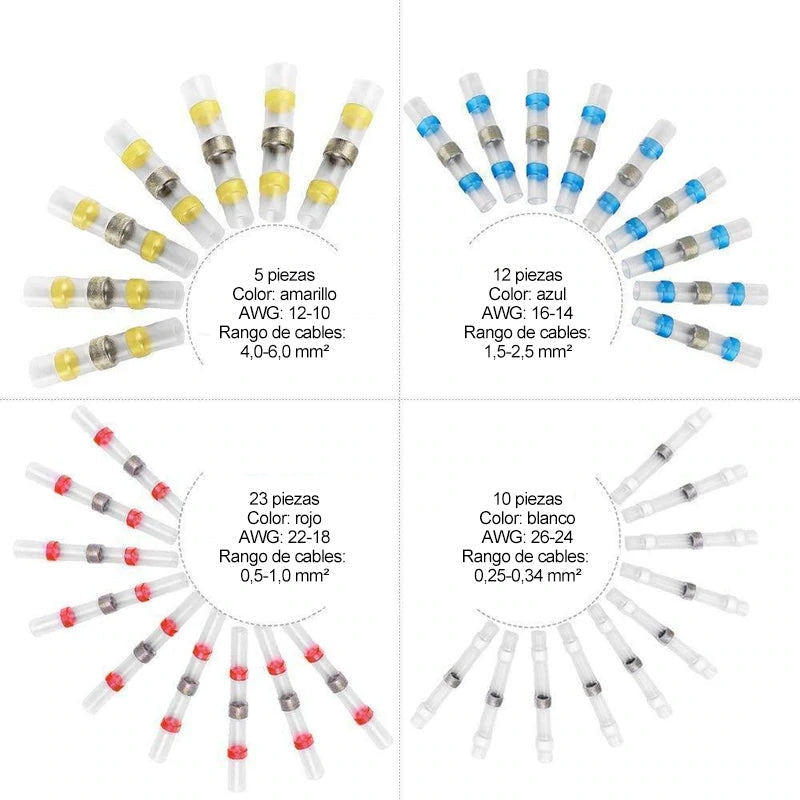 Conectores de alambre de soldadura a prueba de agua (50 piezas en un juego)