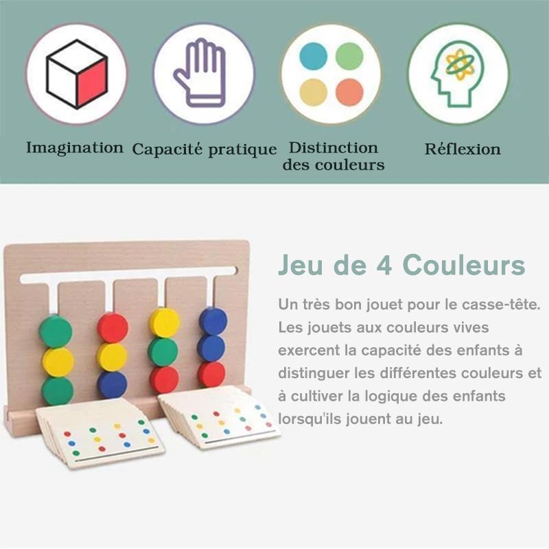 Jouet Éducatif en Bois à Quatre Couleurs