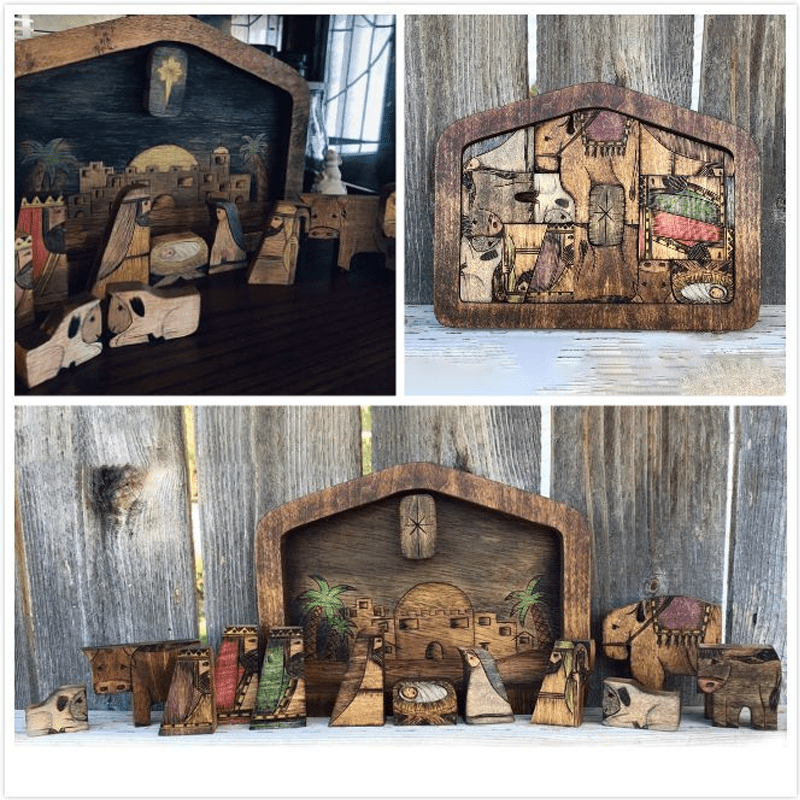 Ensemble De Puzzles De Jésus En Bois