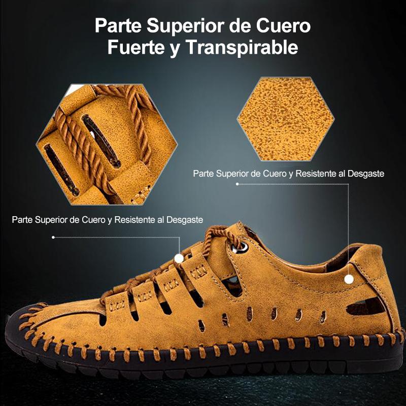 Sandalias de Cuero Fuerte con Huecos para Hombre