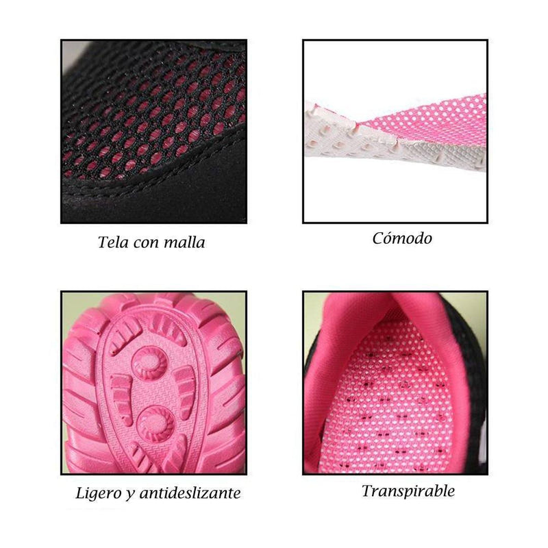 Zapatillas de tela de malla con Velcro, Transpirable y Antideslizante