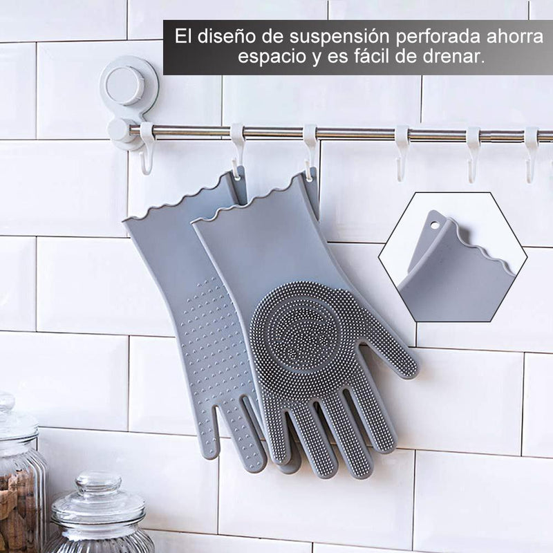 Guantes de Limpieza de Aceite Antiadherentes de Descontaminación de Silicona Multifuncionales (1 par)