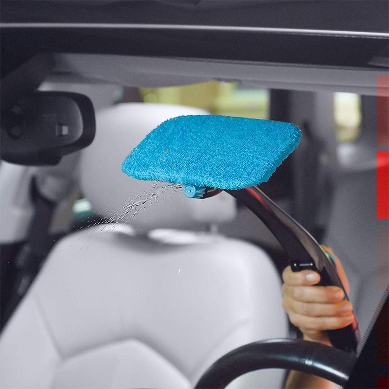 Windscreen Cleaner, with reusable microfiber hood