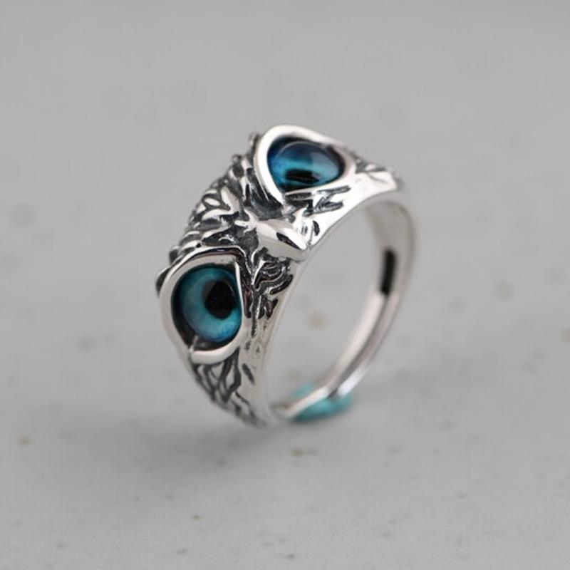 Bague de Hibou Œil de Démon Réglable