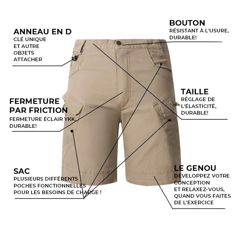 Short tactique imperméable pour homme