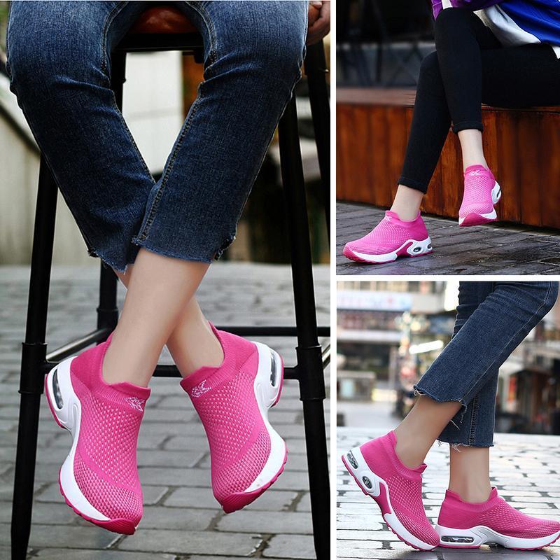 Zapatillas con Amortiguador sin Cordones, Malla Transpirable