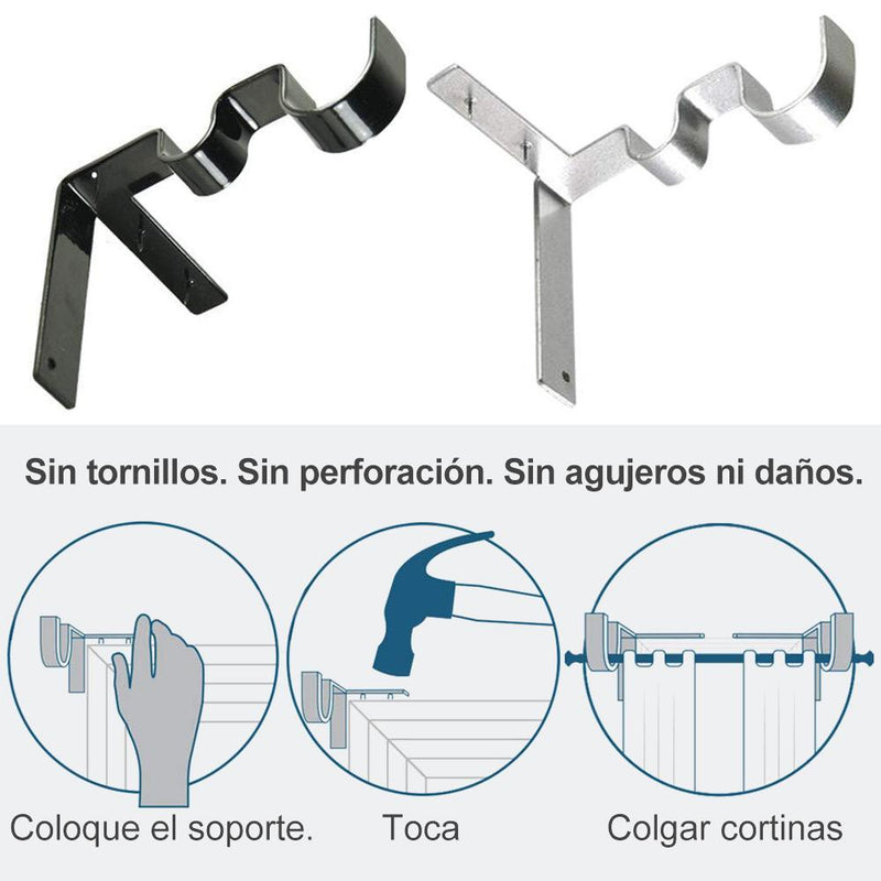 Soportes de Barra de Cortina, 1 Par