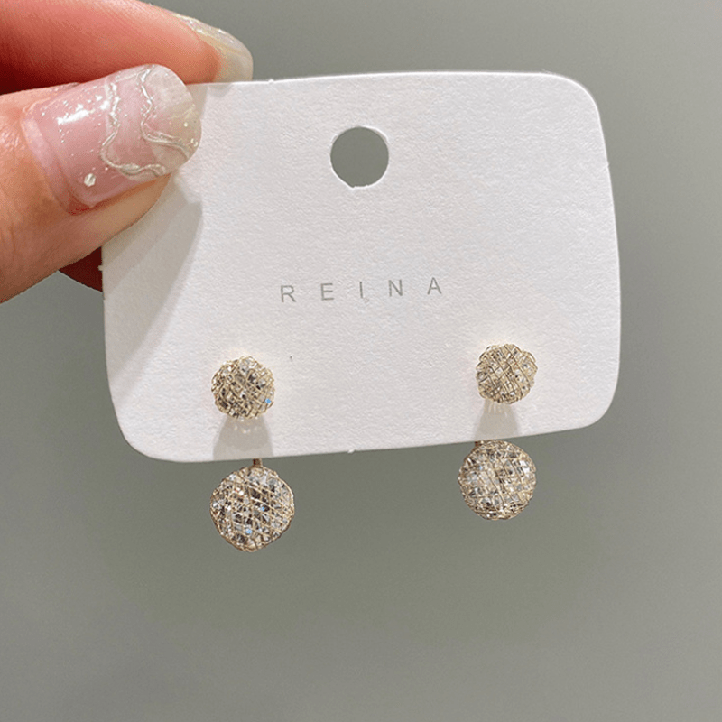 Boucles d'oreilles Boule Simple Diamant Creux