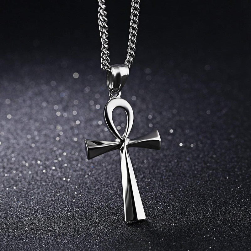 Stainless steel ancient Egyptian Cross men's Necklace