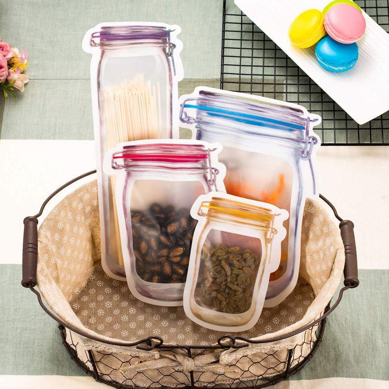 Jar Zipper Bags, set of 5