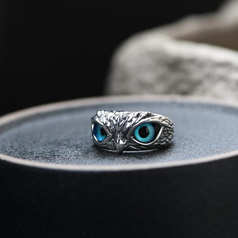 Bague de Hibou Œil de Démon Réglable