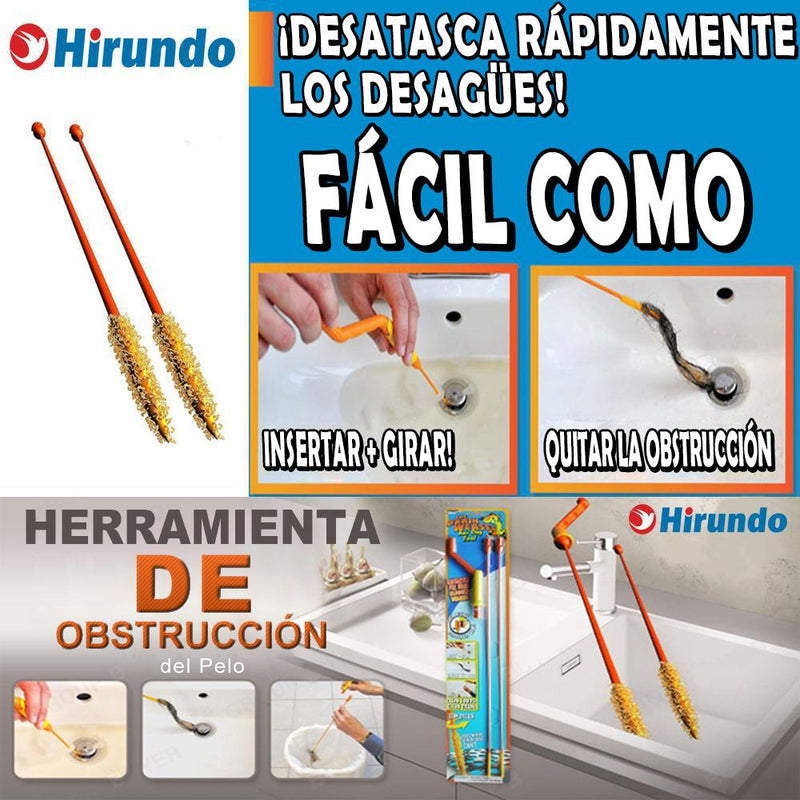 Hirundo Herramienta de Obstrucción del Pelo, 2 Packs