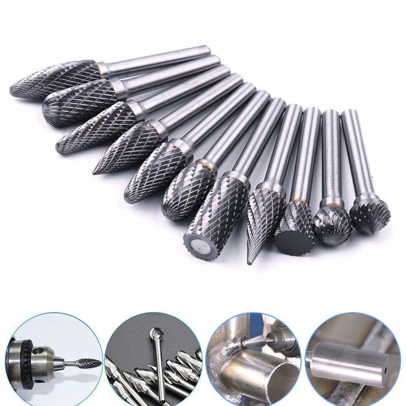 10 in 1 Tungsten Steel Grinding Head ( 10PCS )