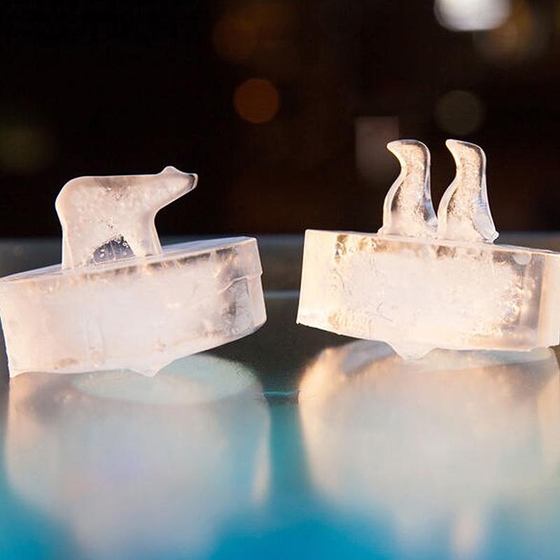 Stampi in silicone per cubetti di ghiaccio, a forma di orso polare e pinguino