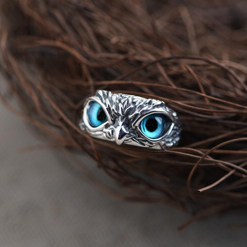 Bague de Hibou Œil de Démon Réglable