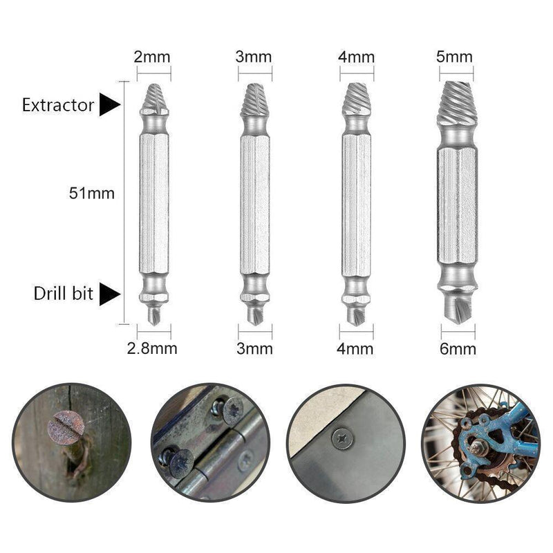 Bunnyear™ Damaged Screw Extractor (Set of 4)