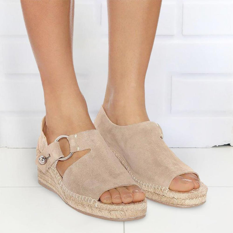 Comfortable Peep-toe Wedge Sandals